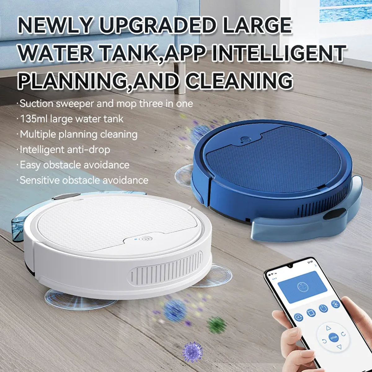 NestikDust Smart 3-in-1 Robot Vacuum and Mop