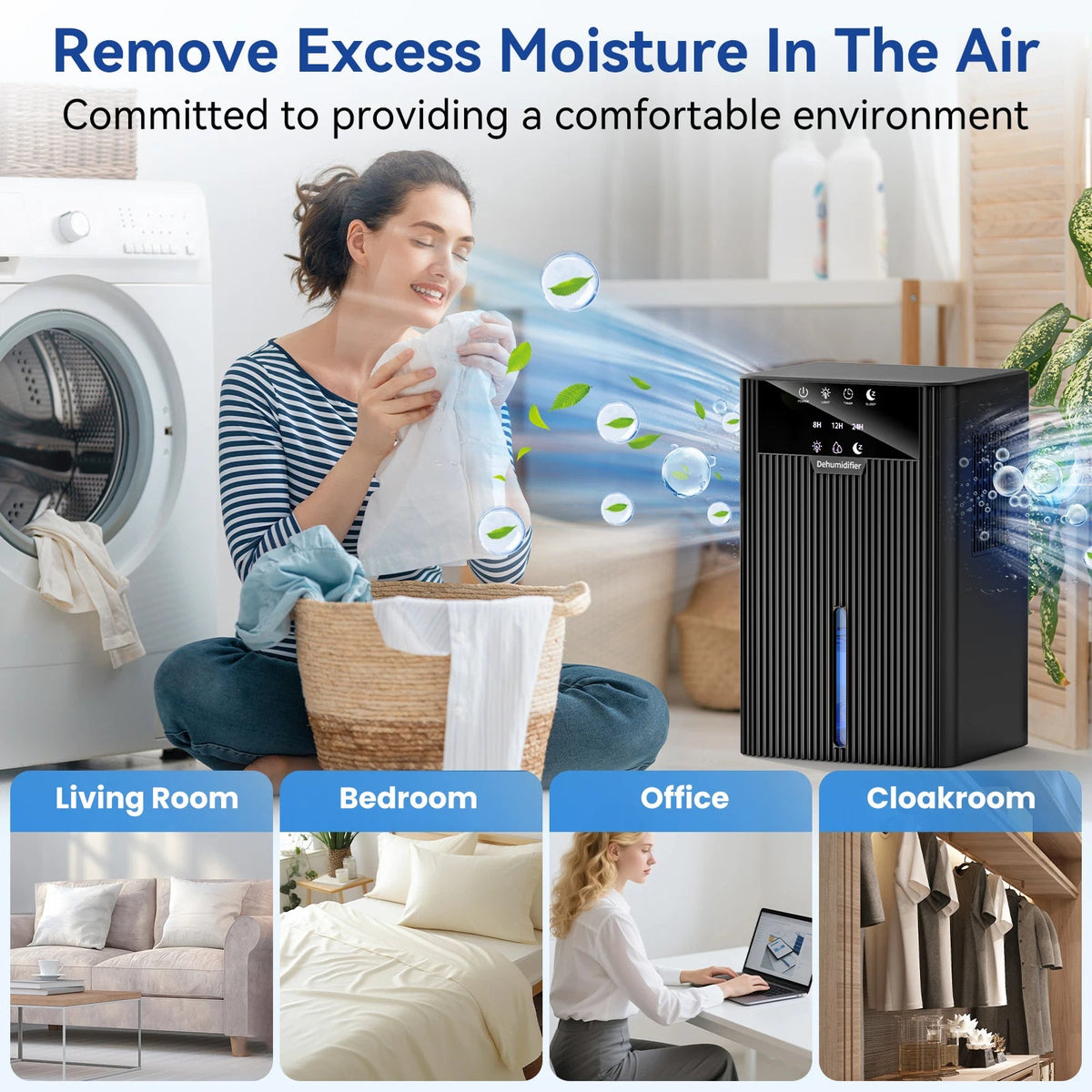 Numiriax Quiet Small Dehumidifier for Bedroom & Home UK