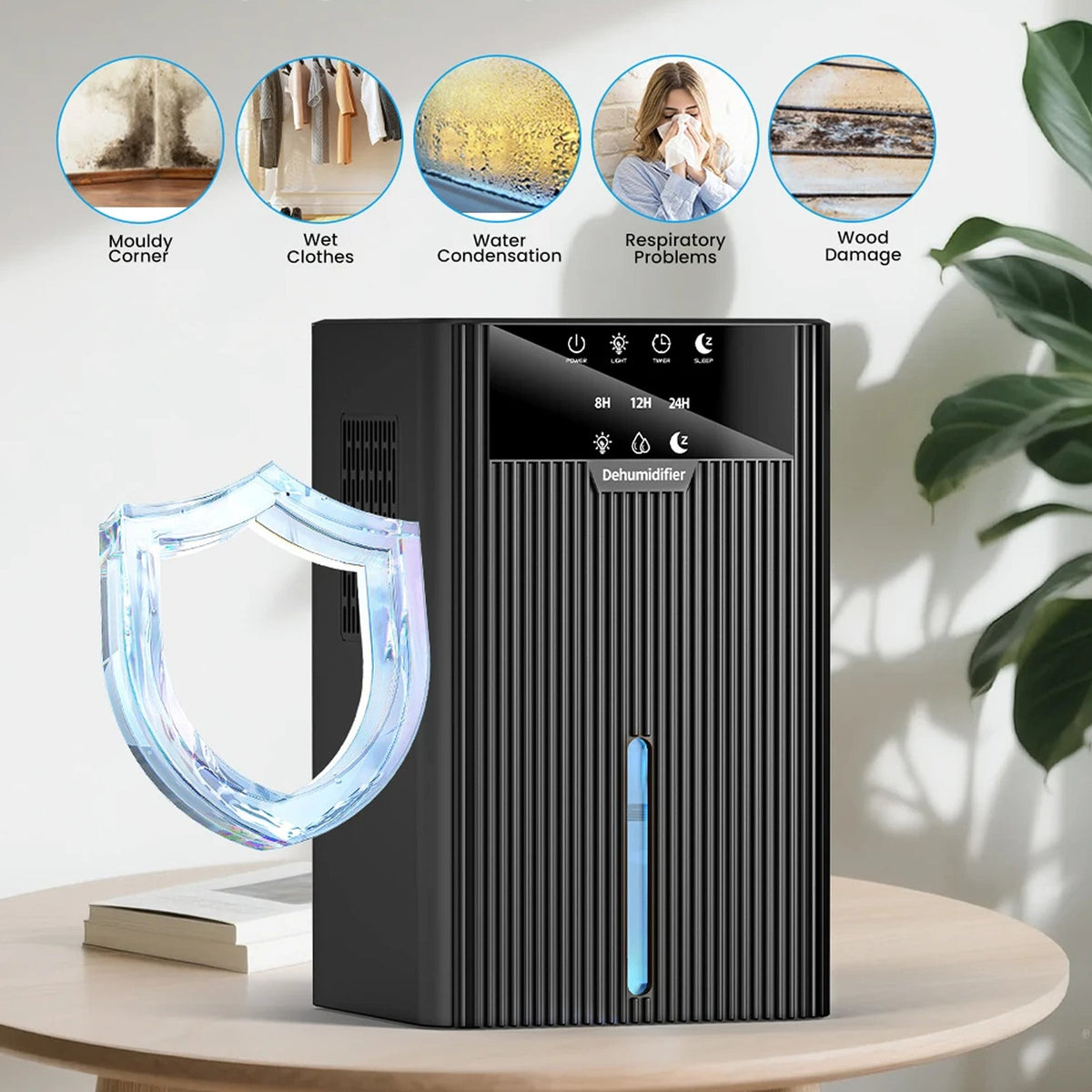 Numiriax Quiet Small Dehumidifier for Bedroom & Home UK