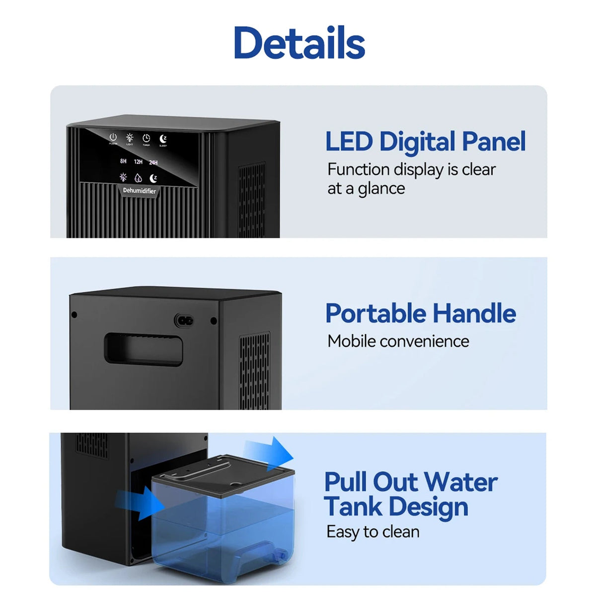 Numiriax Quiet Small Dehumidifier for Bedroom & Home UK