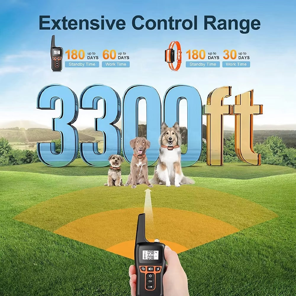 PawGofu Dog Shock Collar 1000m Waterproof Training System