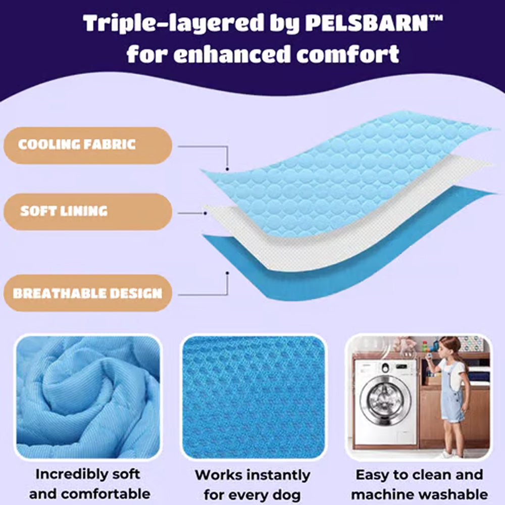 Pawolaf Dog Cooling Mat - Gel-Free Heat Relief for Pets
