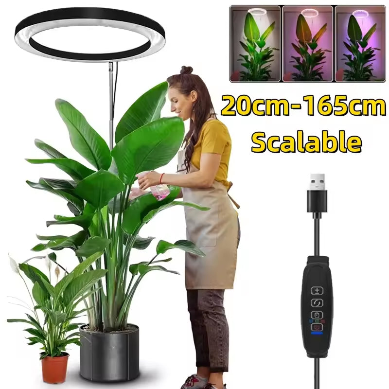 PlanTeraa Full Spectrum LED Grow Light with Adjustable Stand