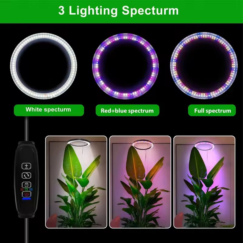 PlanTeraa Full Spectrum LED Grow Light with Adjustable Stand
