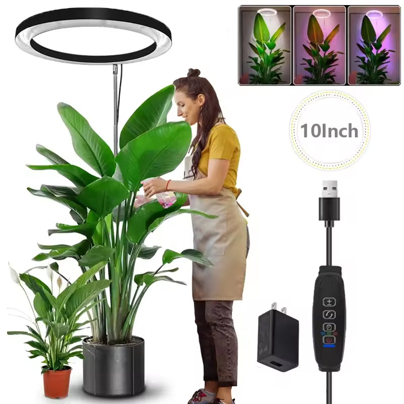 PlanTeraa Full Spectrum LED Grow Light with Adjustable Stand