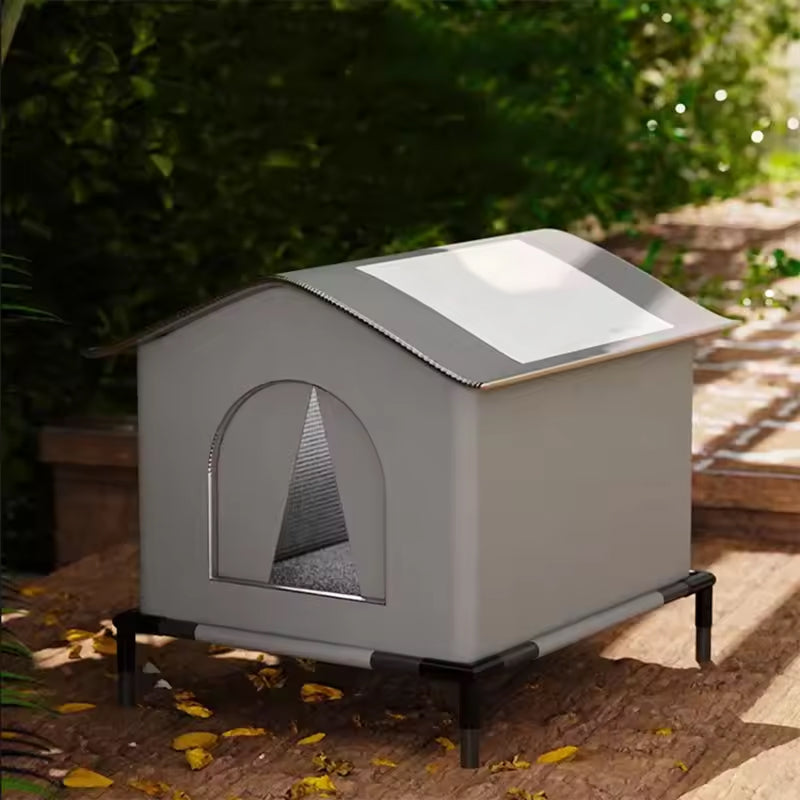 PupyNokie Outdoor Cat House | Foldable All-Weather Pet Shelter