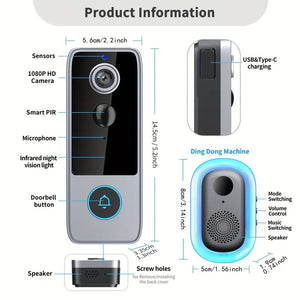 PurePeeki Wireless Video Doorbell Without Subscription