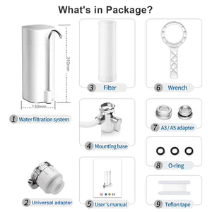 PuryTapi Countertop Water Filter 8000 Gallon Capacity