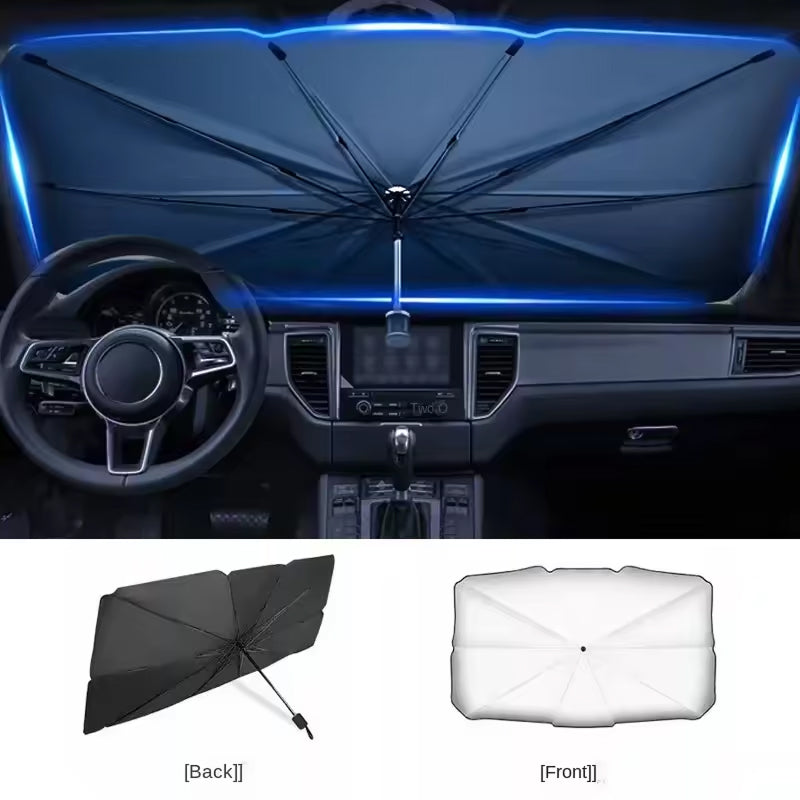 Quelvex Titanium Silver Car Windshield Sun Shade for Heat Protection