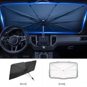 Quelvex Titanium Silver Car Windshield Sun Shade for Heat Protection