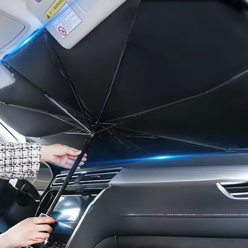Quelvex Titanium Silver Car Windshield Sun Shade for Heat Protection