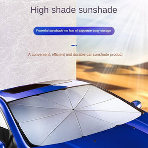Quelvex Titanium Silver Car Windshield Sun Shade for Heat Protection
