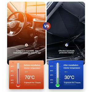 Quelvex Titanium Silver Car Windshield Sun Shade for Heat Protection