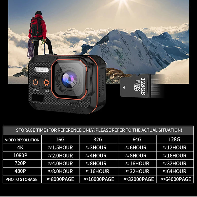 ReefiSnap 4K 60fps Waterproof Underwater Action Camera