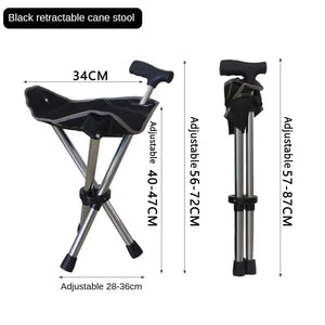 Restixi 2-in-1 Lightweight Folding Walking Stick with Integrated Seat