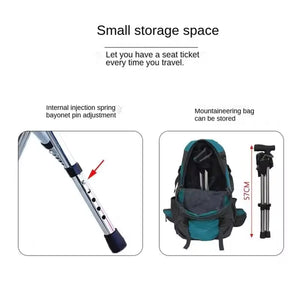 Restixi 2-in-1 Lightweight Folding Walking Stick with Integrated Seat