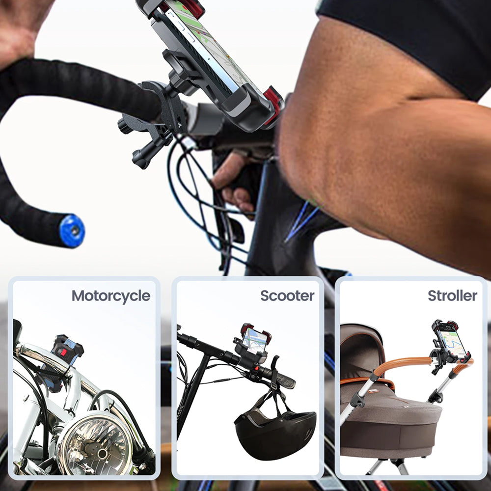 RidoFolix Universal Bike Phone Mount with 360 Rotation & 70LB Grip