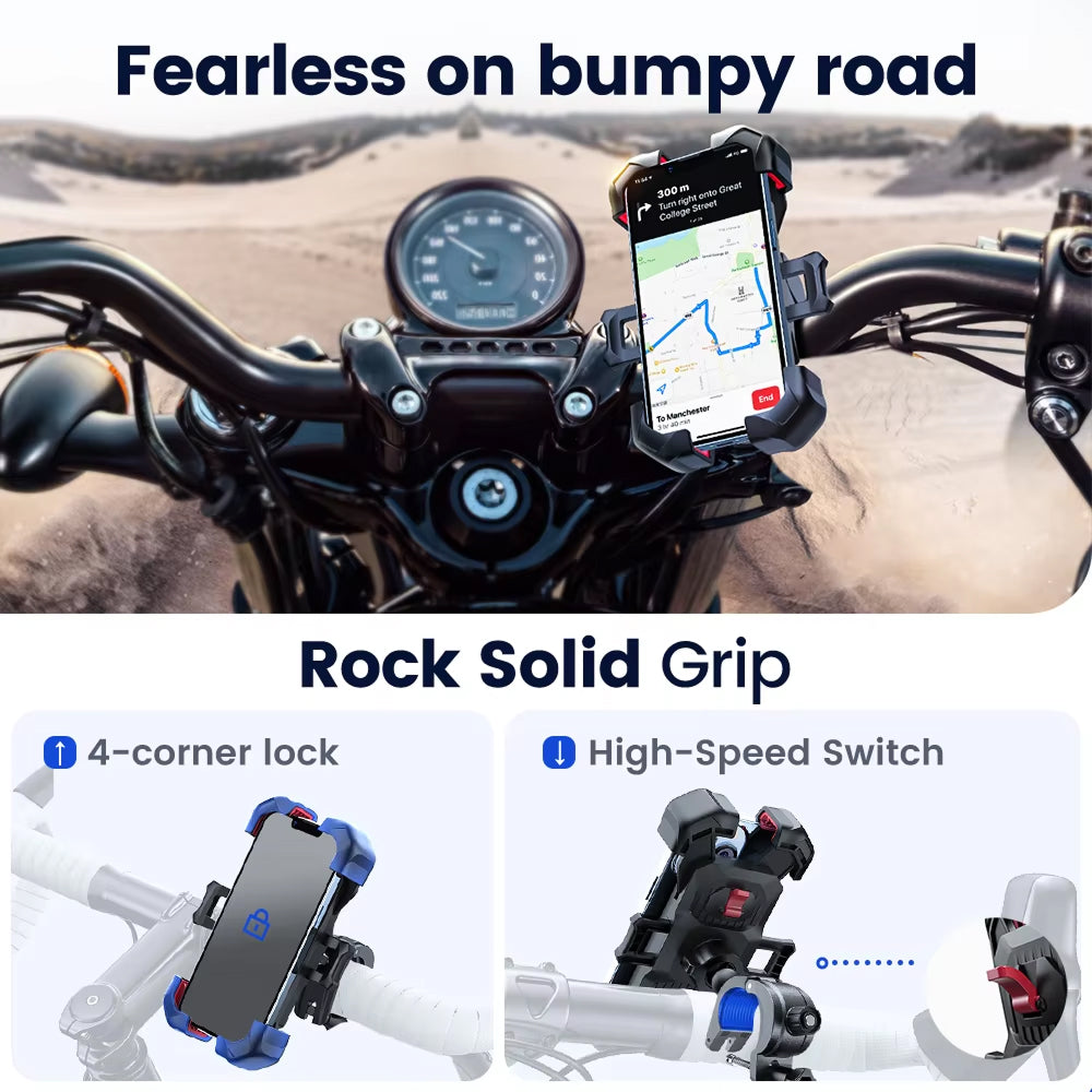 RidoFolix Universal Bike Phone Mount with 360 Rotation & 70LB Grip