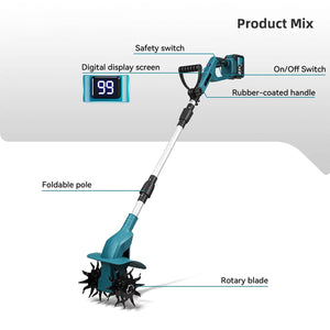 RootyTill Lightweight 5.1kg Cordless Cultivator & Tiller UK