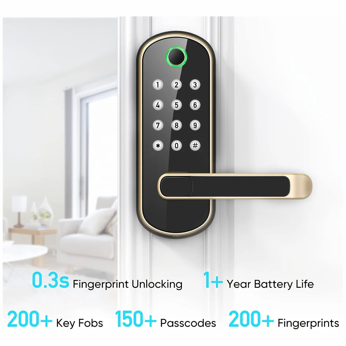 SafeeBolt Smart Lock with 0.1s Biometric Fingerprint Recognition