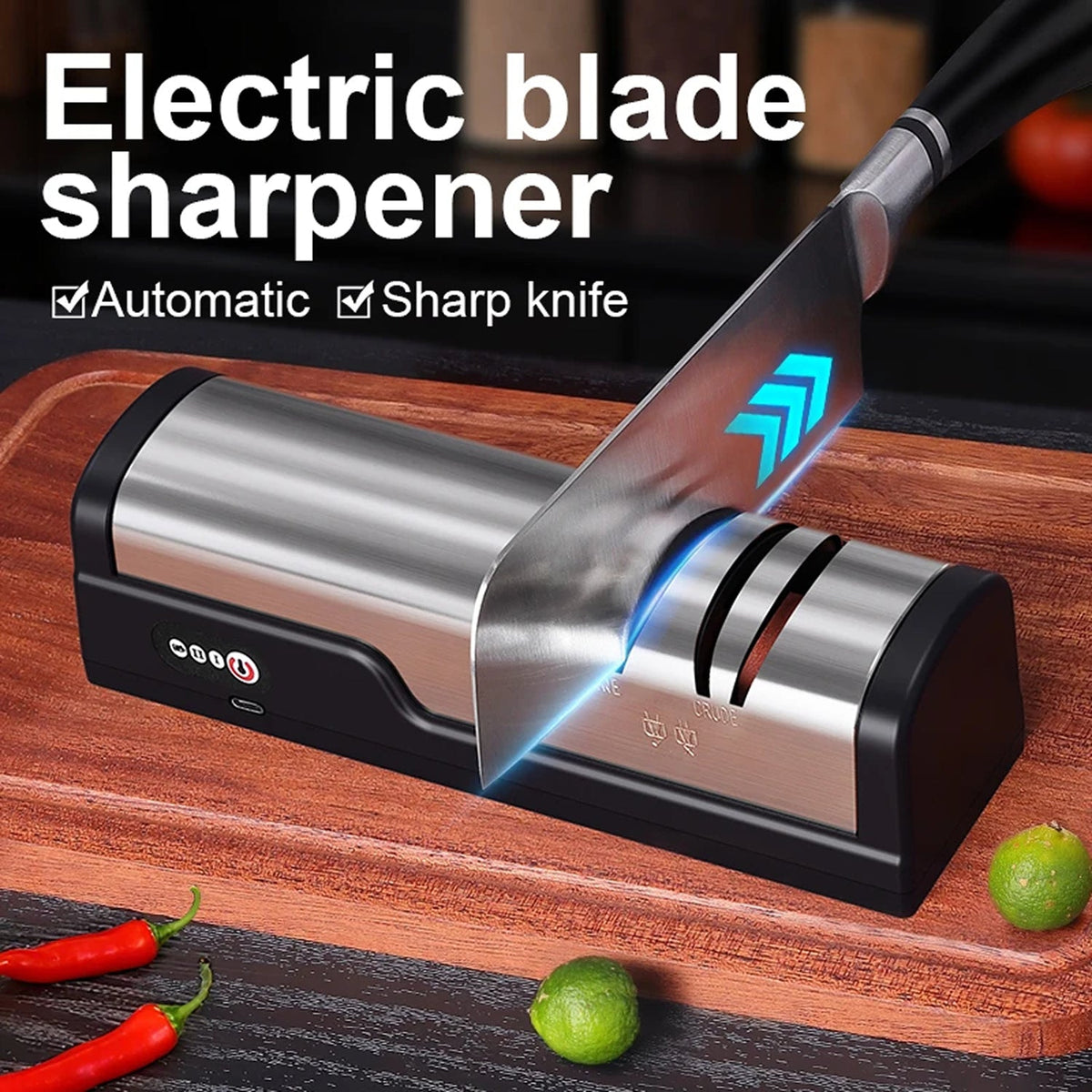 SharpiWave Cordless Electric Knife Sharpener | Two-Stage USB-C Blade Sharpener