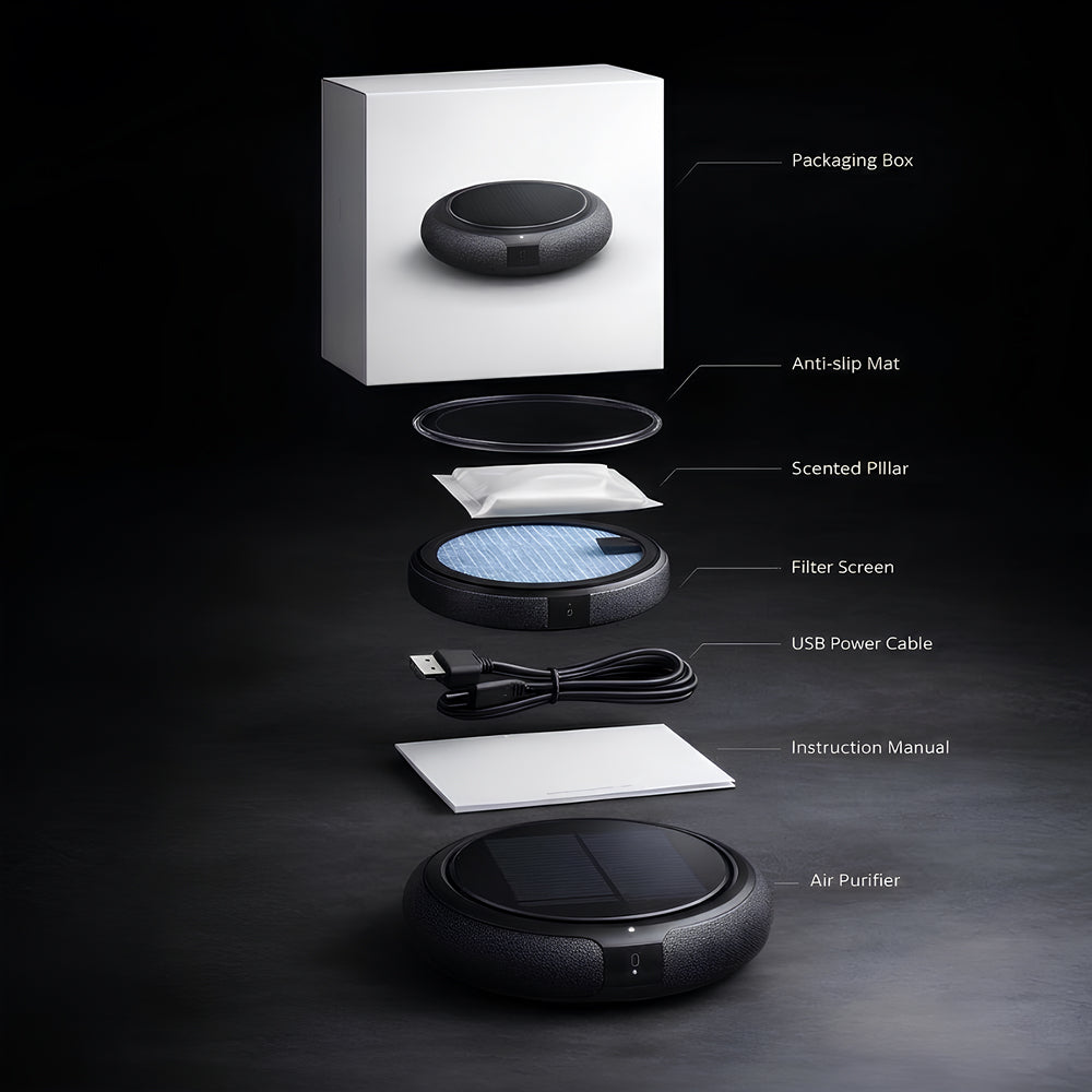 SkyeRidde Solar Car Air Purifier with HEPA Filter