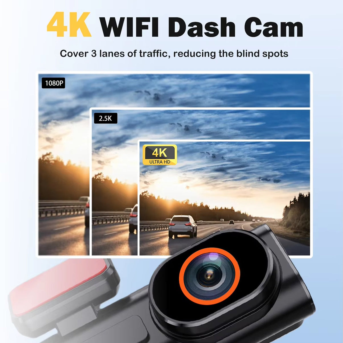 SnapiDual Wireless Dual Front and Rear Dashcam with Ultra-HD Night Vision
