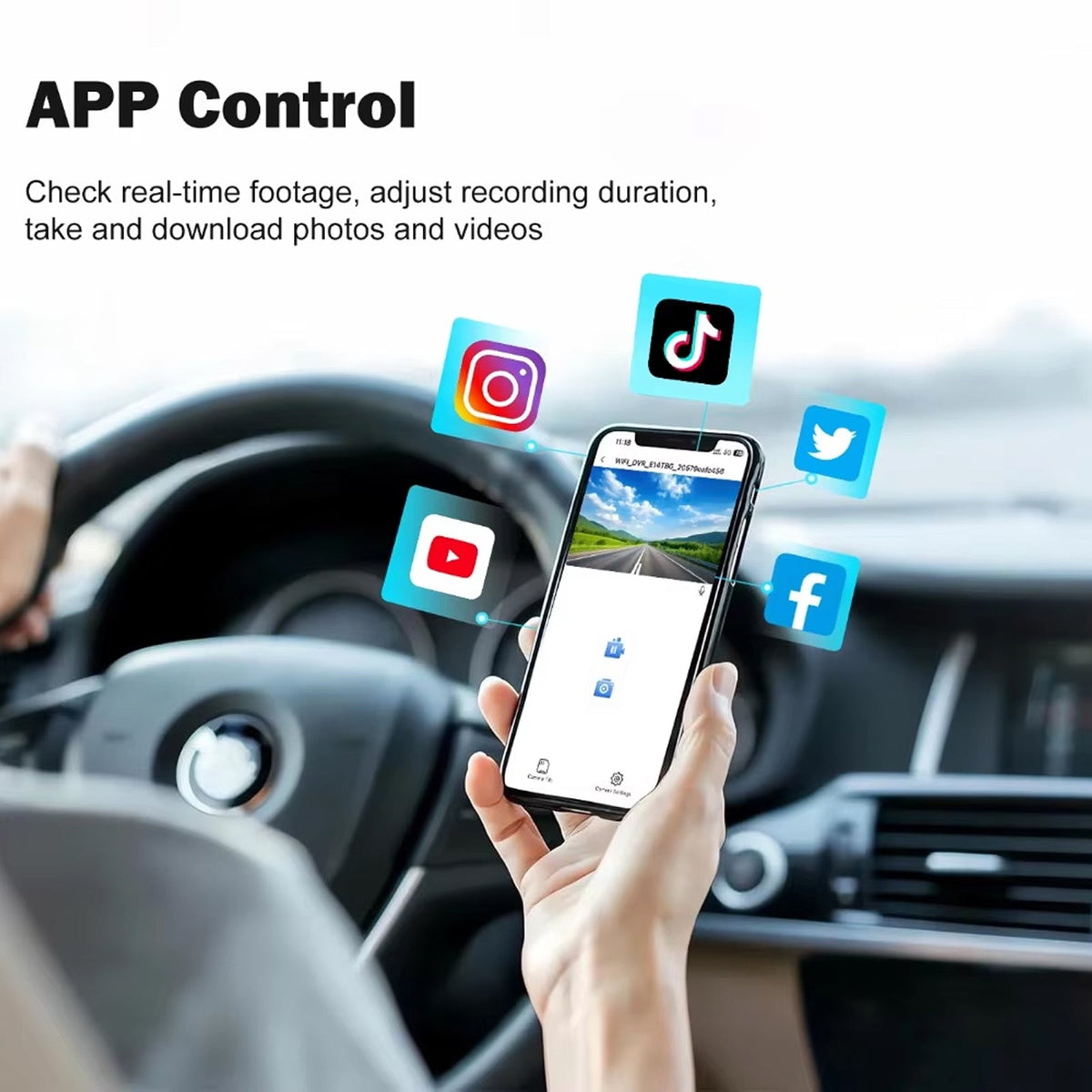 SnapiDual Wireless Dual Front and Rear Dashcam with Ultra-HD Night Vision