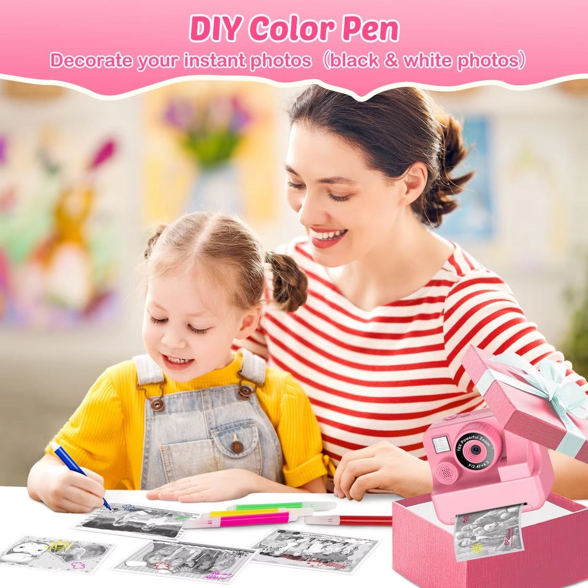 SnapoKidy 1080P Instant Print Camera for Kids 3-12