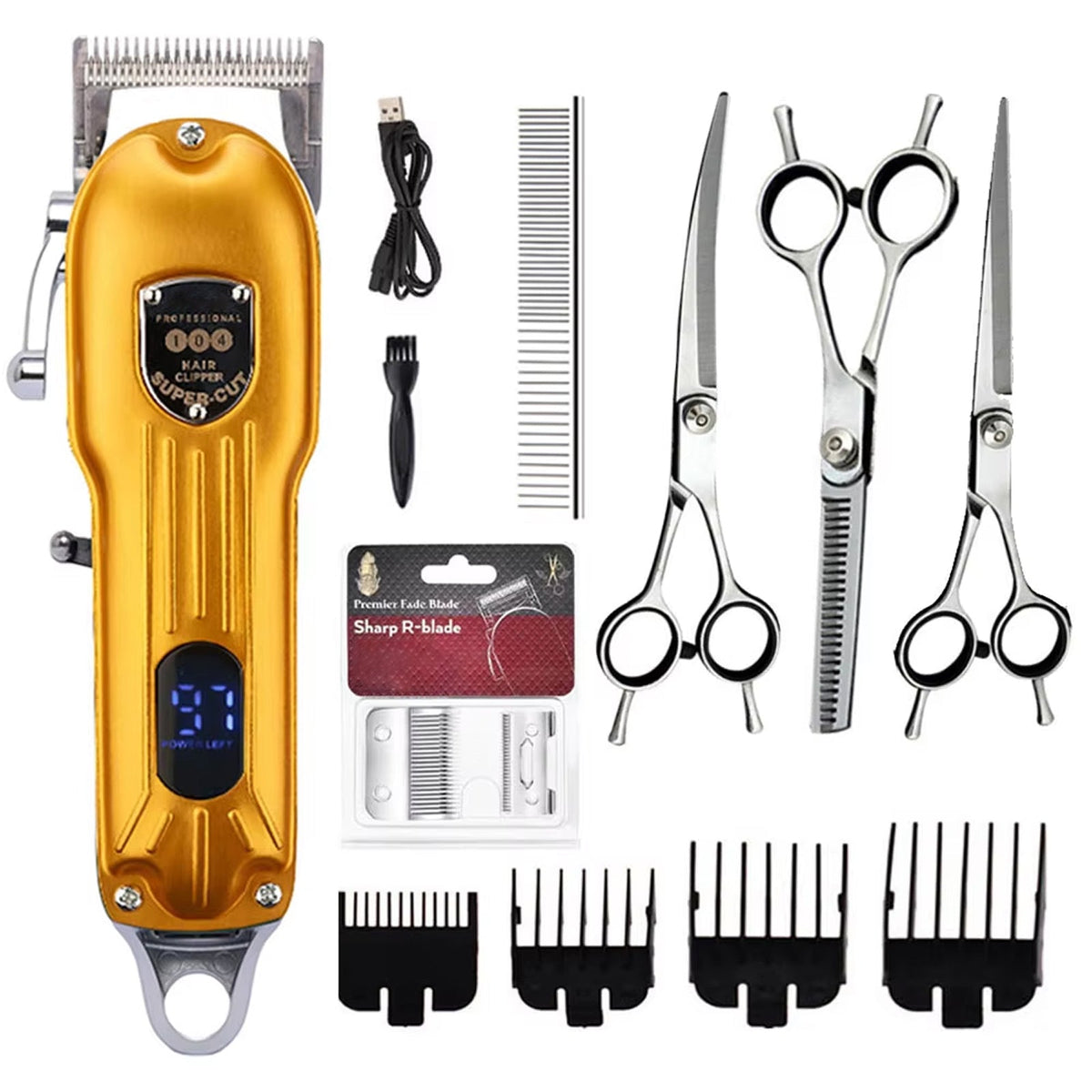 Snipawsi Ultra-Quiet Cordless Pet Grooming Clippers for Dogs and Cats