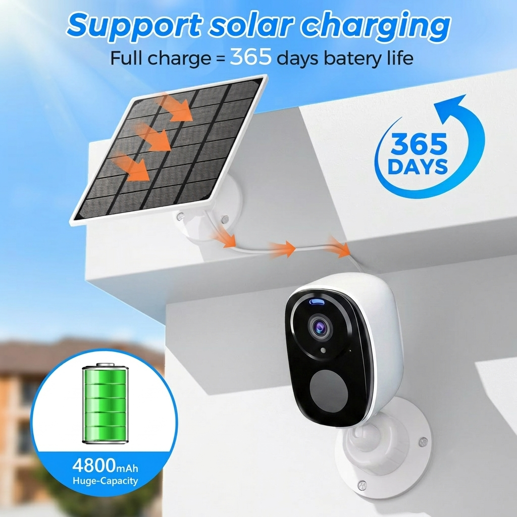 SuniSentry 3K HD Solar Powered Outdoor Security Camera
