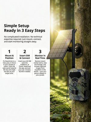 DawniCam 4G Solar Wildlife & Security Camera - 48MP HD