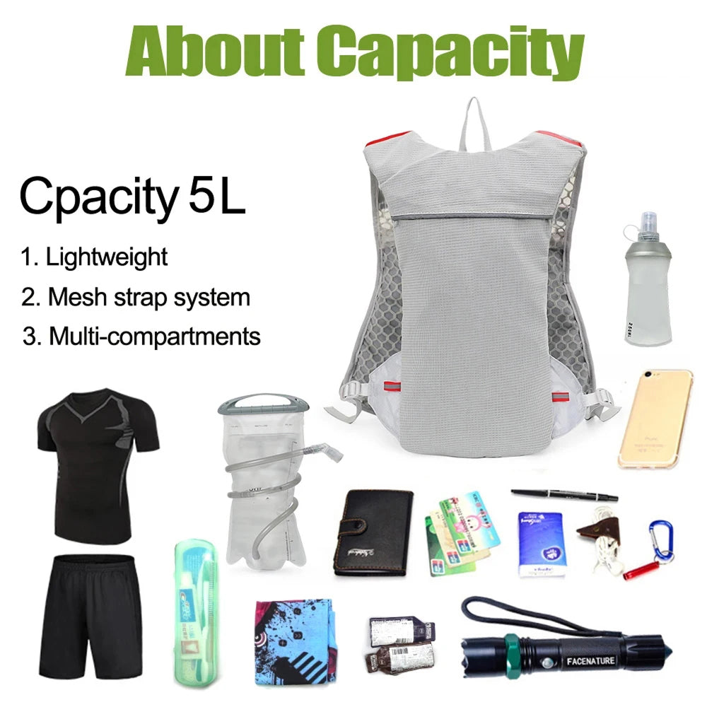 VestRiux 5L Running Hydration Vest with 2L Reservoir