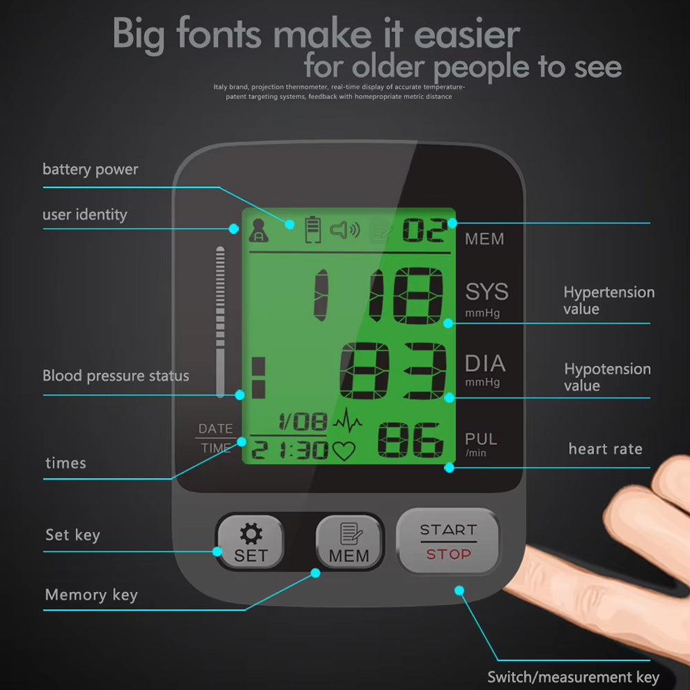 VitaTracki Smart Blood Pressure Monitor with WHO Indicator