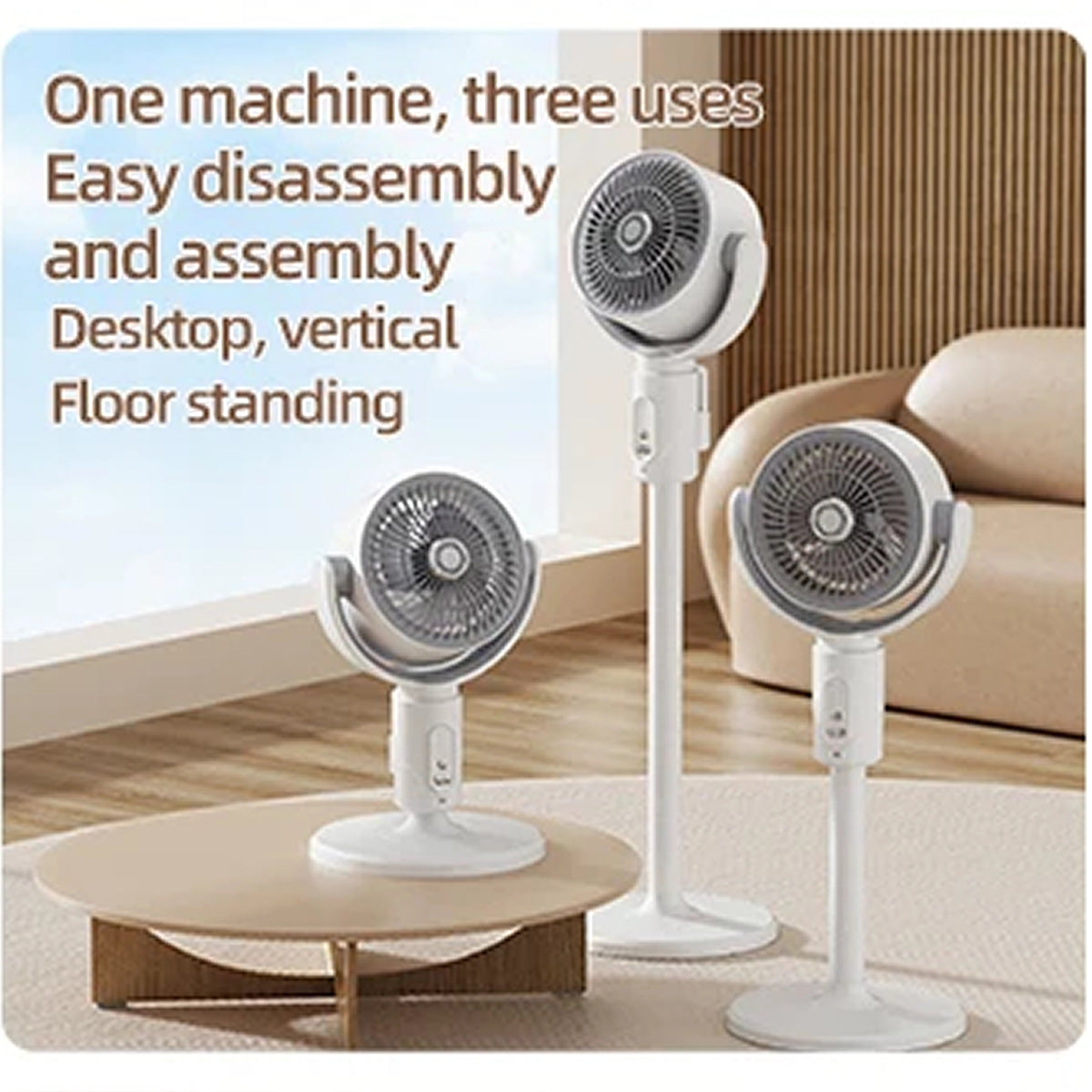 VortixVex 3-in-1 Portable Air Circulator Fan with Remote Control